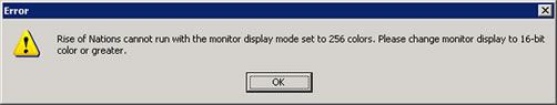 Rise of Nations error message