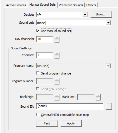 Manual Sound Set